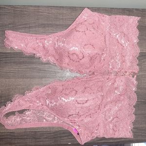 Pink lace bralette